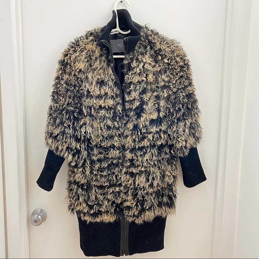 Ben Kahn Mongolian Wool Fur Coat Size S/M